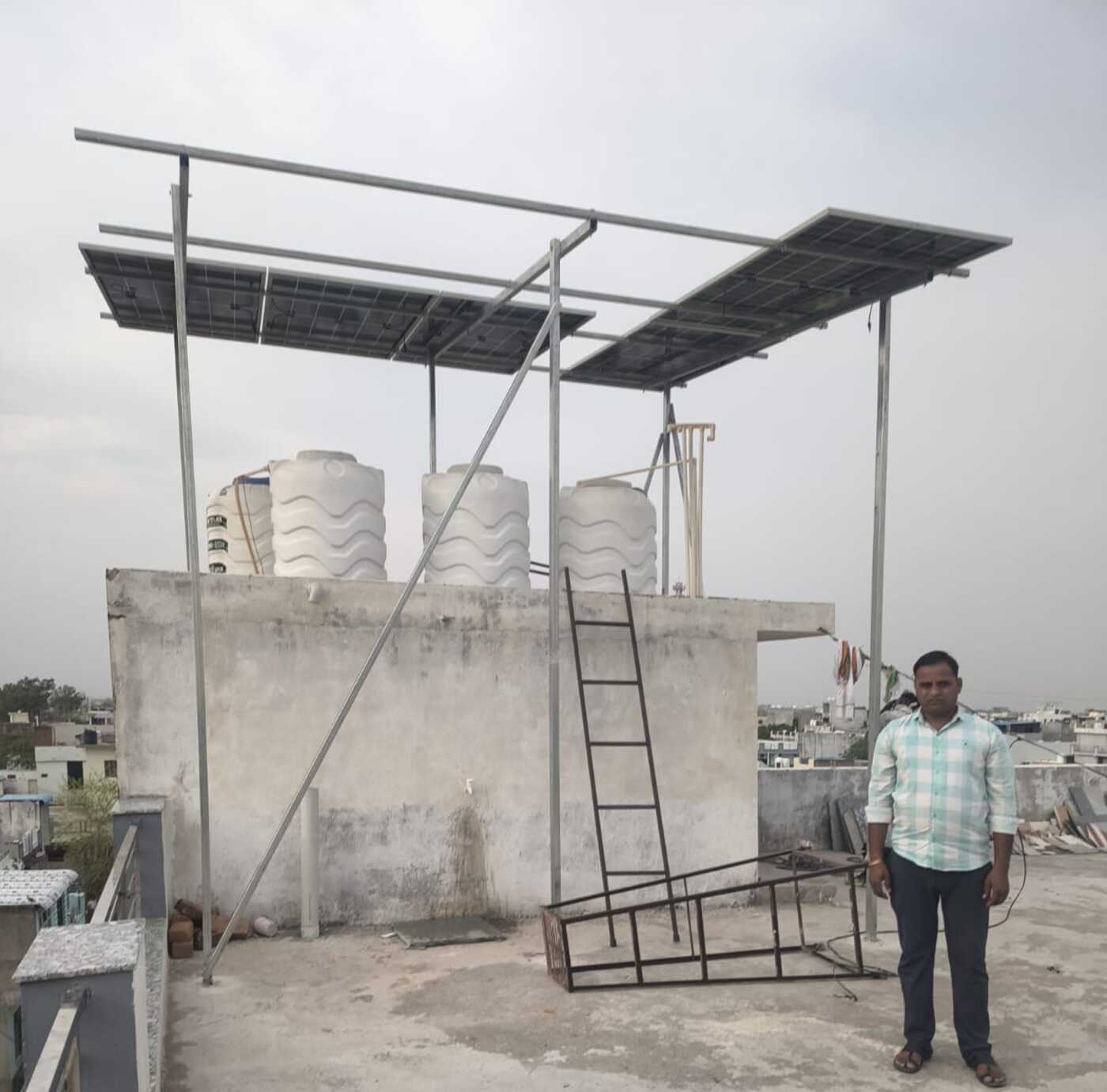 KPD Solar customer with rooftop solar structure in Baran
